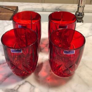 Set of 4 Brookside Red Double Old Fashioneds